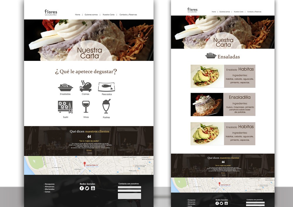 diseño web flores gourmet